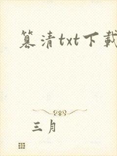 篡清txt下载