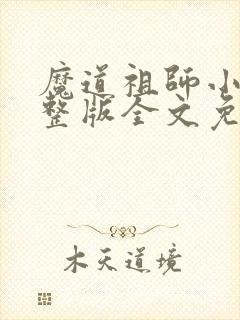 魔道祖师小说完整版全文免费阅读