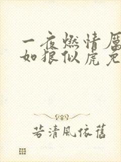 一夜燃情厉先生如狼似虎免费阅读