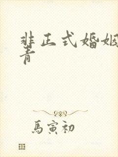 非正式婚姻雾里青