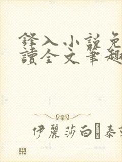 锋入小说免费阅读全文笔趣阁