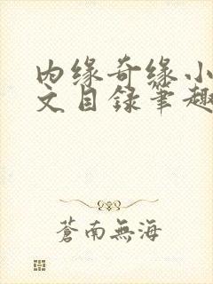 内缘奇缘小说全文目录笔趣阁