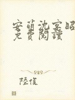 安萌沈宴昭小说免费阅读