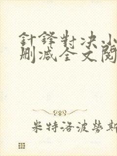 针锋对决小说未删减全文阅读