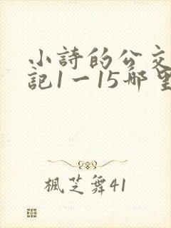 小诗的公交车日记1一15哪里能看