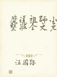 魔道祖师小说完整版全文免费阅读