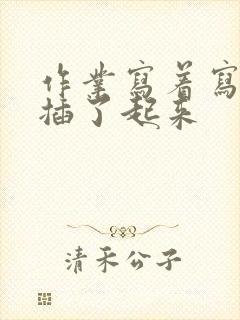 作业写着写着就插了起来