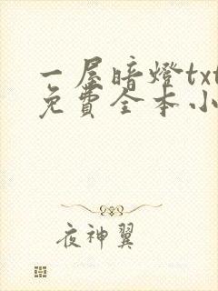 一屋暗灯txt免费全本小说电子书