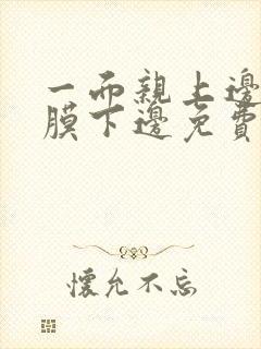 一面亲上边一面膜下边免费阅读