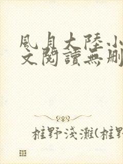 风月大陆小说全文阅读无删减