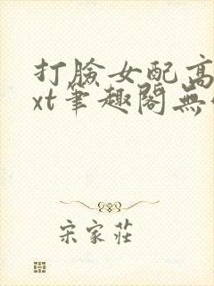 打脸女配高攀txt笔趣阁无弹窗