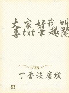大家好我叫林小喜txt笔趣阁
