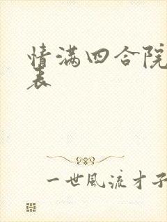 情满四合院演员表