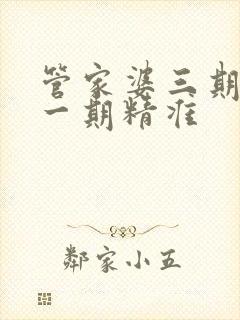 管家婆三期必开一期精准