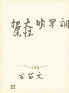 把大明星调成专属性