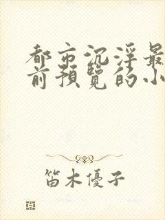 都市沉浮最快超前预览的小说3030