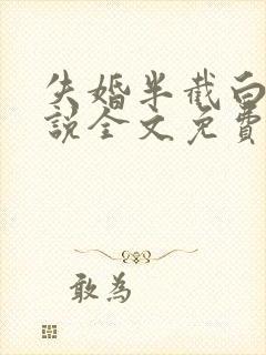 失婚半截白菜小说全文免费阅读