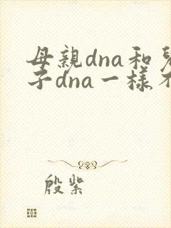 母亲dna和儿子dna一样不