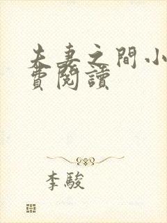 夫妻之间小说免费阅读