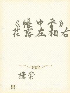 《帐中香》金银花露左相右相