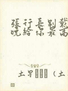 张行长别戴了今晚给你最高的待遇