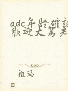 adc年龄确认欢迎大驾光临小说