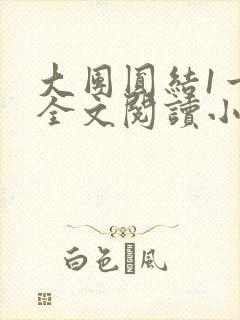 大团圆结1一6全文阅读小说