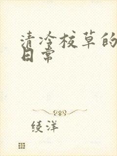 清冷校草的抹布日常