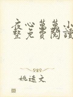 夜心万万小说完整免费阅读全文
