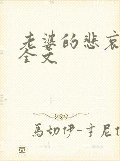 老婆的悲哀小说全文