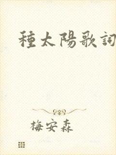 种太阳歌词
