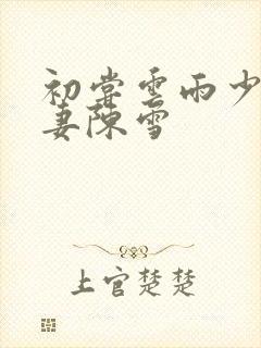 初尝云雨少妇人妻陈雪