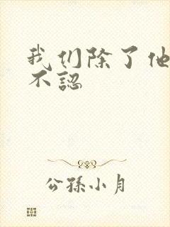 我们除了他谁都不认