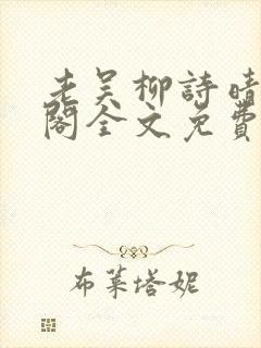 老吴柳诗晴笔趣阁全文免费阅读