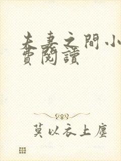 夫妻之间小说免费阅读