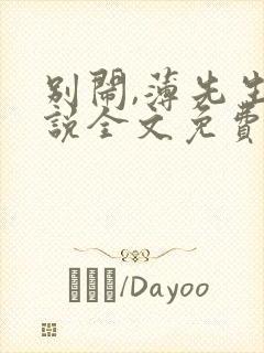 别闹,薄先生小说全文免费阅读