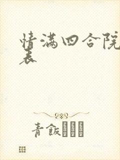 情满四合院演员表