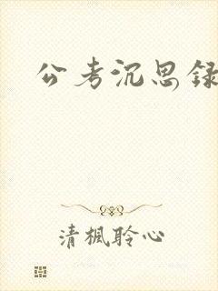 公考沉思录