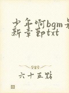 少年啊bgm最新章节txt