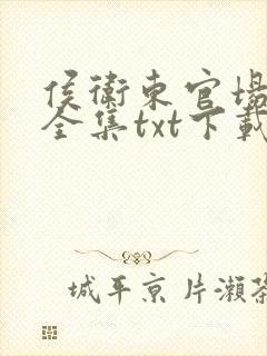 侯卫东官场笔记全集txt下载