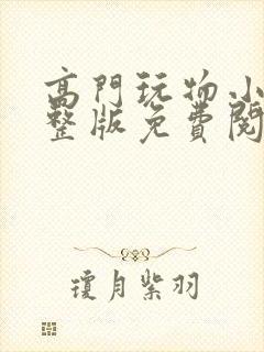 高门玩物小说完整版免费阅读