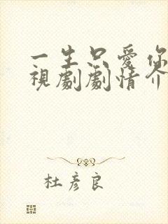 一生只爱你 电视剧剧情介绍