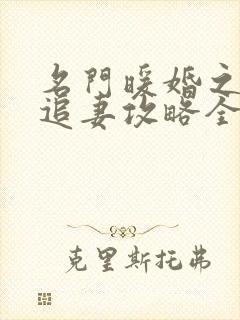 名门暖婚之权爷追妻攻略全文免费阅读