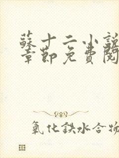 苏十二小说最新章节免费阅读全文