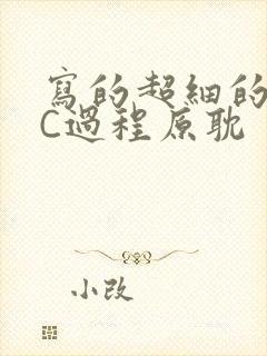 写的超细的多肉C过程原耽