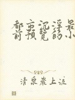 都市沉浮最快超前预览的小说3030