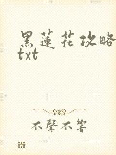 黑莲花攻略手册txt