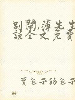 别闹,薄先生小说全文免费阅读