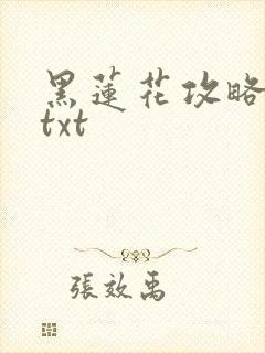 黑莲花攻略手册txt