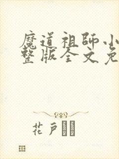 魔道祖师小说完整版全文免费阅读